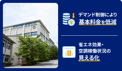 デマンド制御により基本料金を低減,省エネ効果・空調稼働状況の見える化